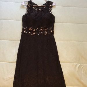Black lace prom dress